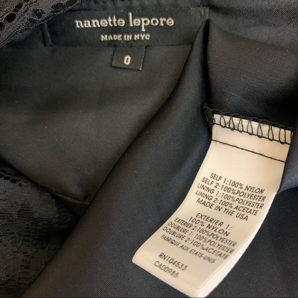 Nanette Lepore Black Lace Dress Sz 0 - Picture 9 of 9